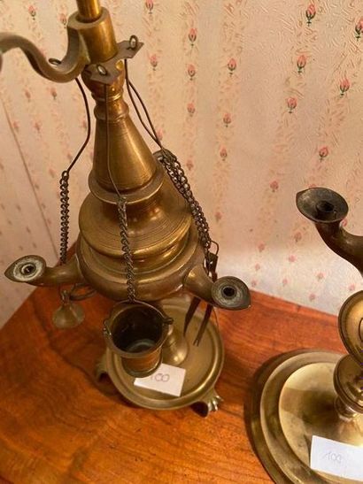 Lot de 3 lampes (porte bougeoirs) on y joint...