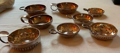 Wine tasting set in silver 950°/°°°°° decorated...