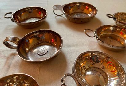 Wine tasting set in silver 950°/°°°°° decorated...