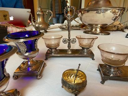 Lot in silver 950°/°°° including two salting...