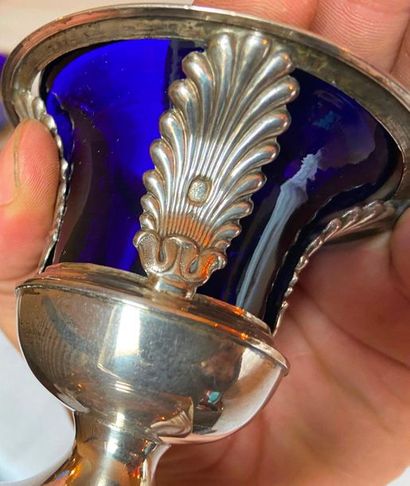 Lot in silver 950°/°°° including two salting...