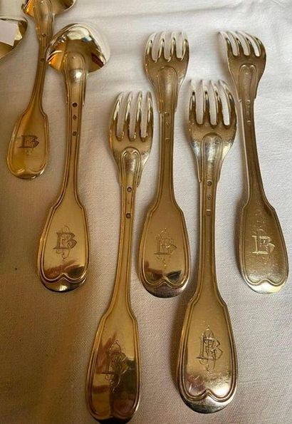 10 pieces of 950°/°° silver cutlery

Old...