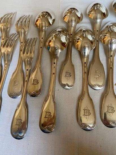 10 pieces of 950°/°° silver cutlery

Old...