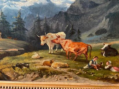 School of the XIXth century

Herds in a mountain...