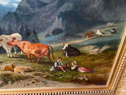 School of the XIXth century

Herds in a mountain...