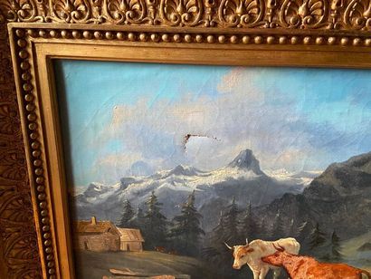 School of the XIXth century

Herds in a mountain...