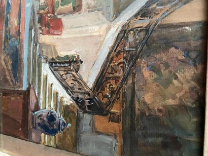 Paul Hugues

Interior view of the staircase

watercolour

titled...