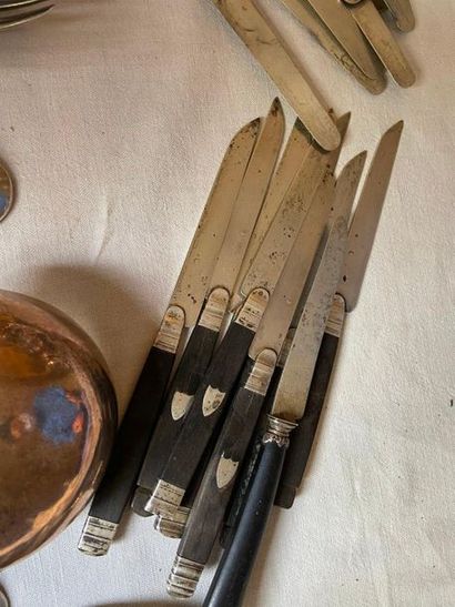 Large set of 950°/°° silver spoons and forks,...