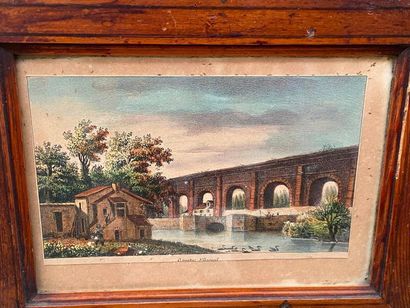 View of Meulan, the aqueduct of Arceuil,...
