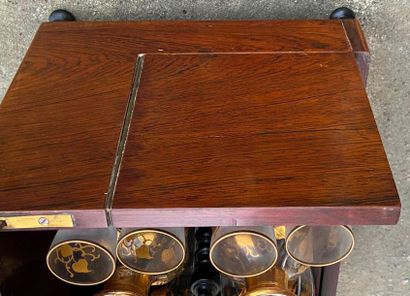 Liqueur cellar made of rosewood and brass...