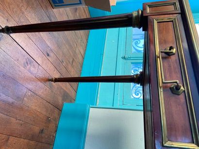 A Louis XVI style flat desk with two drawers,...