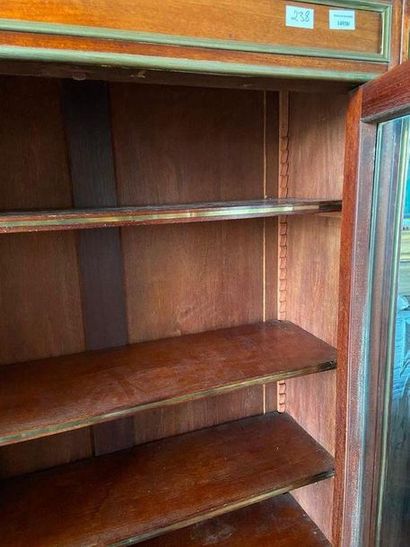 Louis XVI style display case with brass fillets...