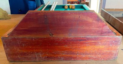 Mini billiard table 

3 balls, 3 sticks 

(sold...