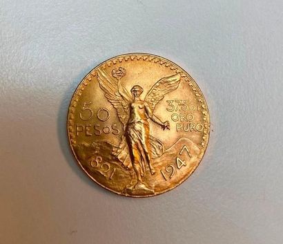 Une pièce de 50 pesos or mexicain

(vendu...