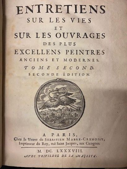 [FÉLIBIEN (André)]. Entretiens sur les vies...