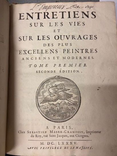 [FÉLIBIEN (André)]. Entretiens sur les vies...