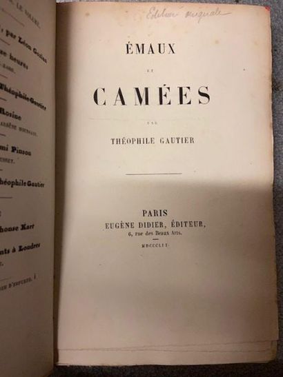 GAUTIER (Théophile). Émaux et camées. Paris,...