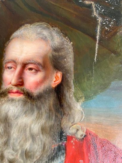 Portrait of a man in a red toga

Oil on panel

21...