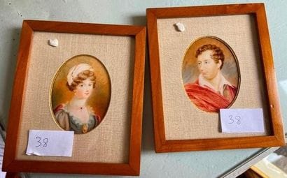 Two miniatures representing a portrait of...