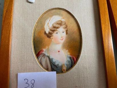 Two miniatures representing a portrait of...