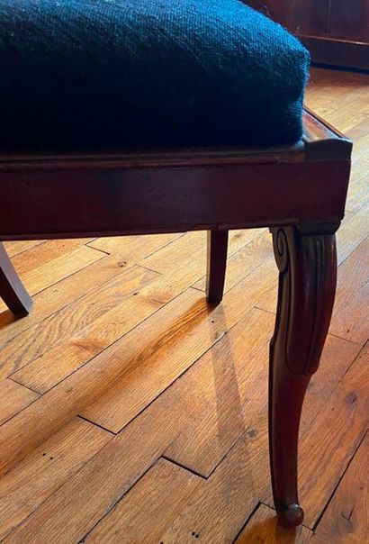 Suite of four chairs in mahogany and mahogany...