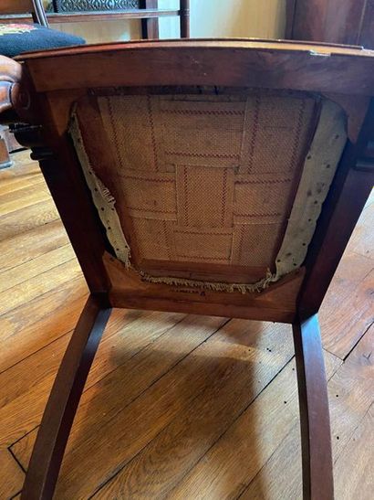Suite of four chairs in mahogany and mahogany...