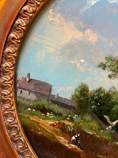 Two oval landscapes fixed under glass

18...