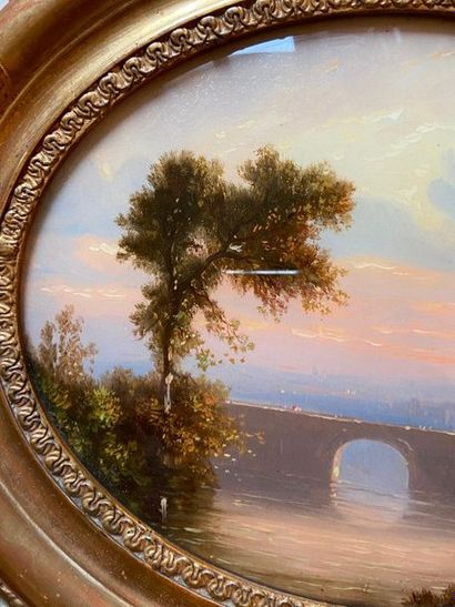 Two oval landscapes fixed under glass

18...
