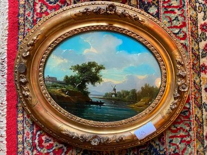 Two oval landscapes fixed under glass

18...