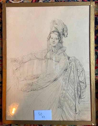 Set of 4 boxes 

Young woman, after Ingres,...
