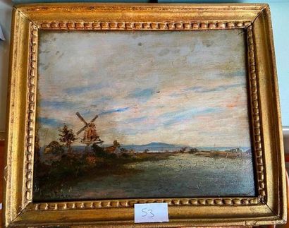 Moulin 

Huile sur panneau

Signature en...