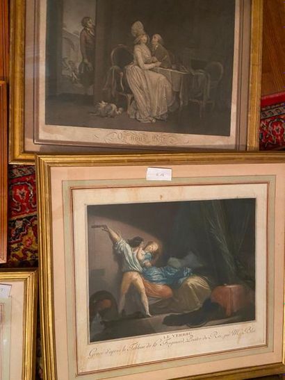 Ensemble de 6 gravures :

Le verrou

Le baiser...