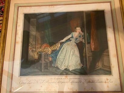 Ensemble de 6 gravures :

Le verrou

Le baiser...