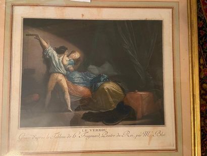 Ensemble de 6 gravures :

Le verrou

Le baiser...