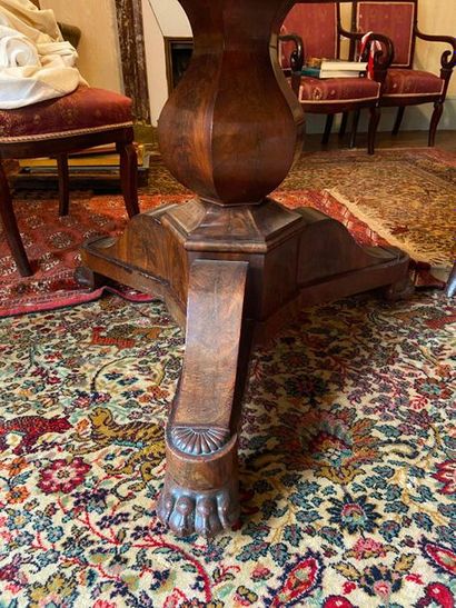 Tripod pedestal table made of wood and wood...