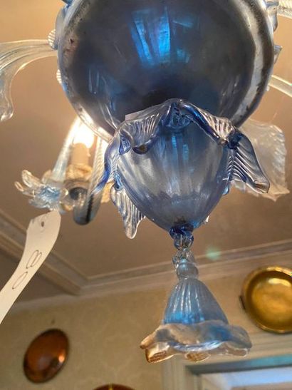 Lustre en verre bleu de Venise

Style Murano

H...