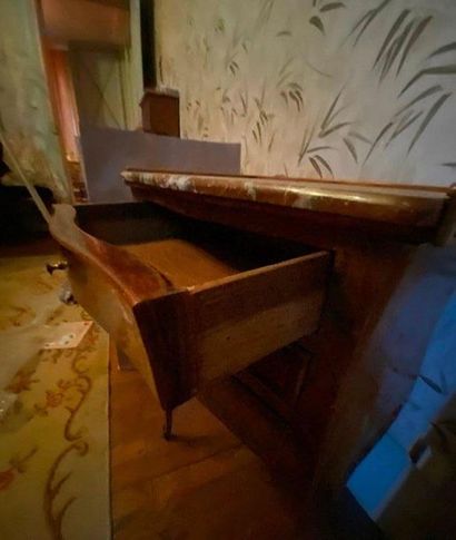 Table chiffonnière en bois et placage de...