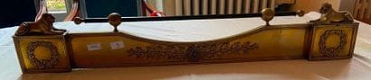 Fireplace bench decorated with lying lions...