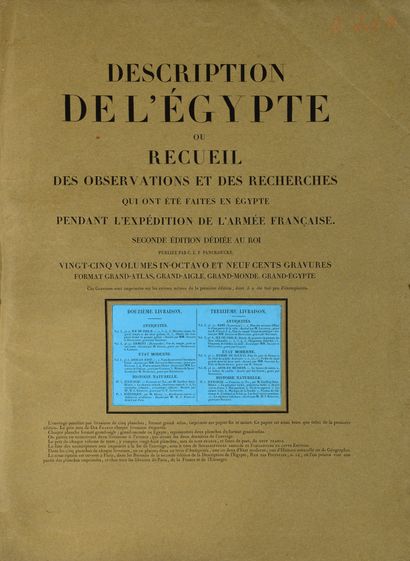 Description de l'Egypte ou Recueil des observations...