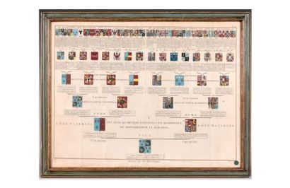 Eleven gouache enhanced plates in an elegant...