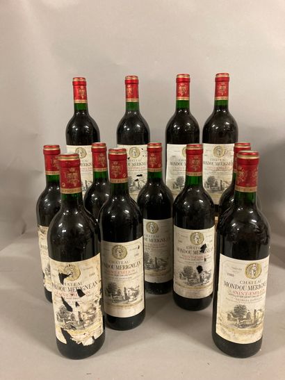 12 bouteilles Château MONDOU MERIGNEAU, St-Emilion...