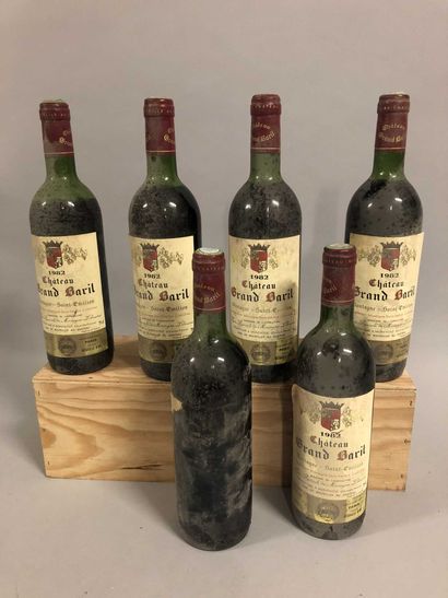 6 bouteilles Château GRAND BARIL, Montagne-St-Emilion...