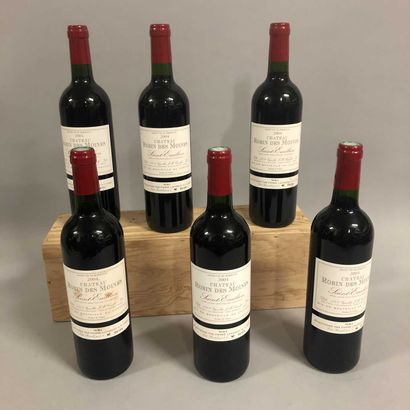 6 bouteilles Château ROBIN DES MOINES, St-Emilion...