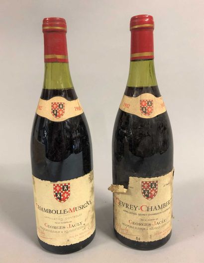 2 bouteilles BOURGOGNE G. Jacly 1982 (1 Chambolle,...