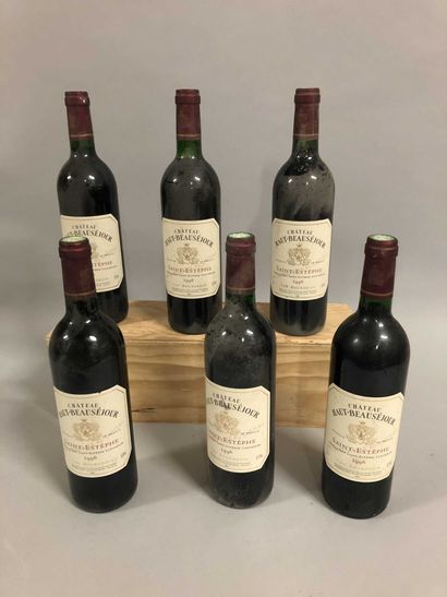 6 bouteilles Château HAUT BEAUSEJOUR, Saint-Estèphe...