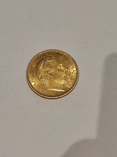 Pièce de 100 Francs or Charles III de Monaco,...
