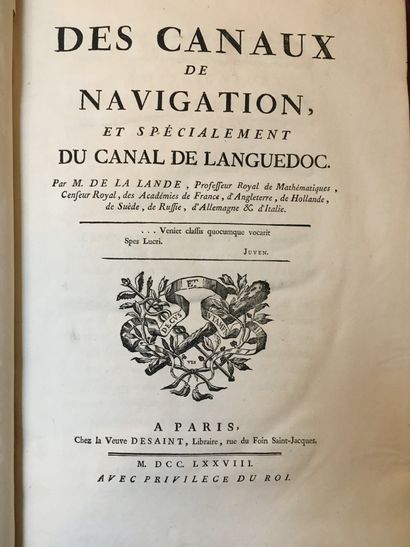 [HYDRAULIQUE]. La LANDE (M. de). Des canaux...