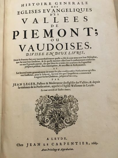 [PROTESTANTISME/VAUDOIS]. LÉGER (Jean). Histoire...
