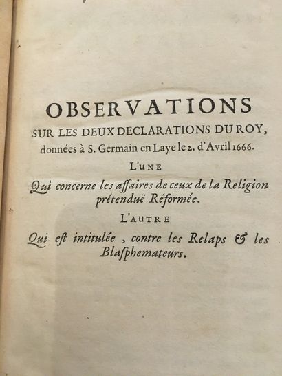[PROTESTANTISME]. Observations sur les deux...
