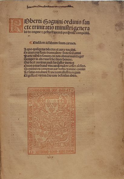 [INCUNABLE - GAGUIN (Robert)]. Roberti Gaguini...